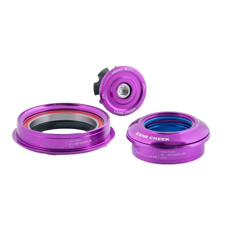Cane Creek Hellbender 70 Headset – ZS44/28.6/H8 Upper | ZS56/40 Lower Tapered Purple
