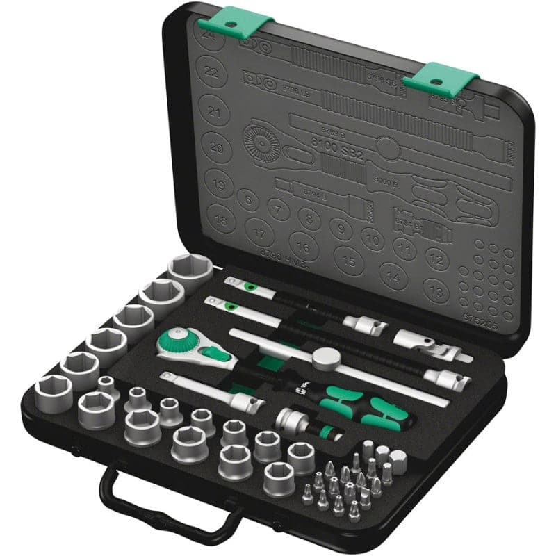 Wera 8100 SB 2 Zyklop Speed Ratchet Set, 3/8 Drive, Metric