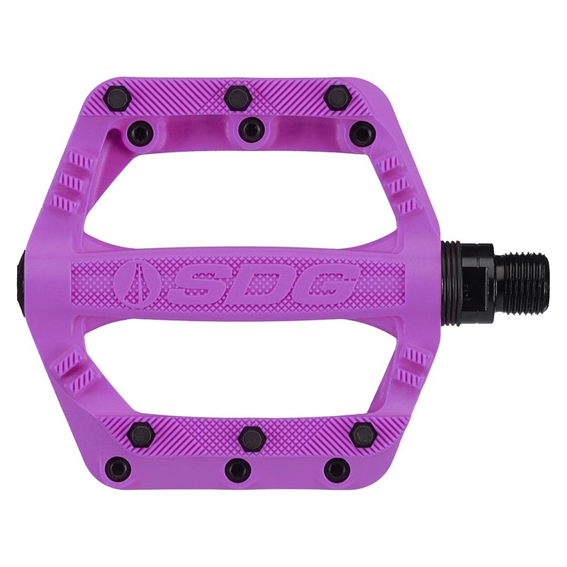 SDG Components Slater Platform Pedals Body: Nylon Spindle: Cr-Mo 9/16 Purple Pair