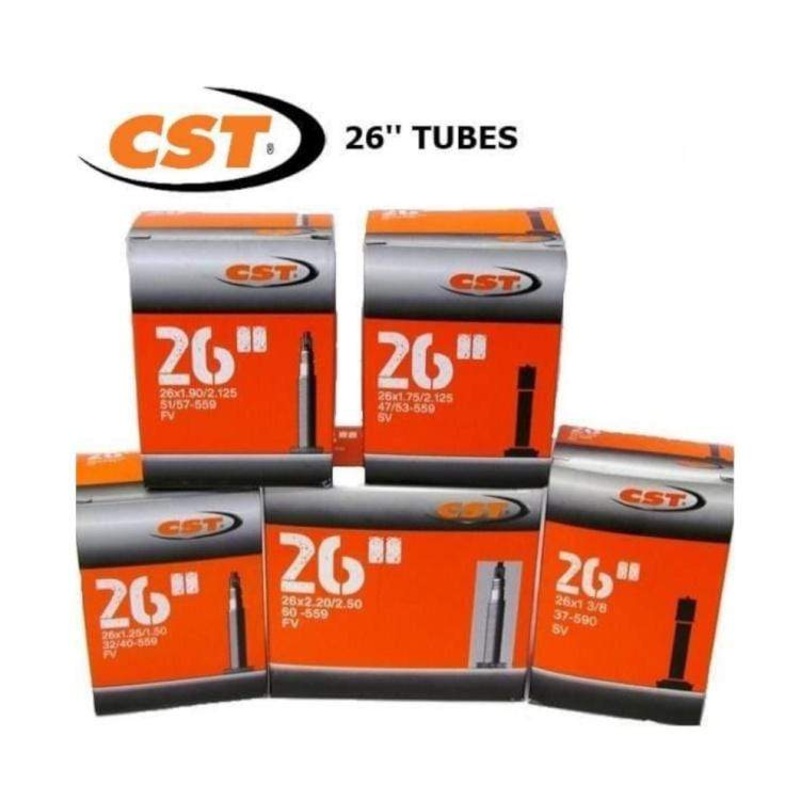 CST 26 Tube-26×2.20/2.50″ / Presta & 26×2 x 1 3/4″ / Schrader & 26×2.20/2.50″ / Schrader & 26×1.90/2.125 / Presta
