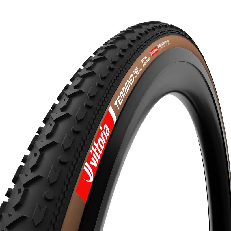Vittoria Terreno T80 Coarse Loose Tire – 700 x 45 Tubeless Folding BLK/Brown Gravel Endurance Graphene G2.0