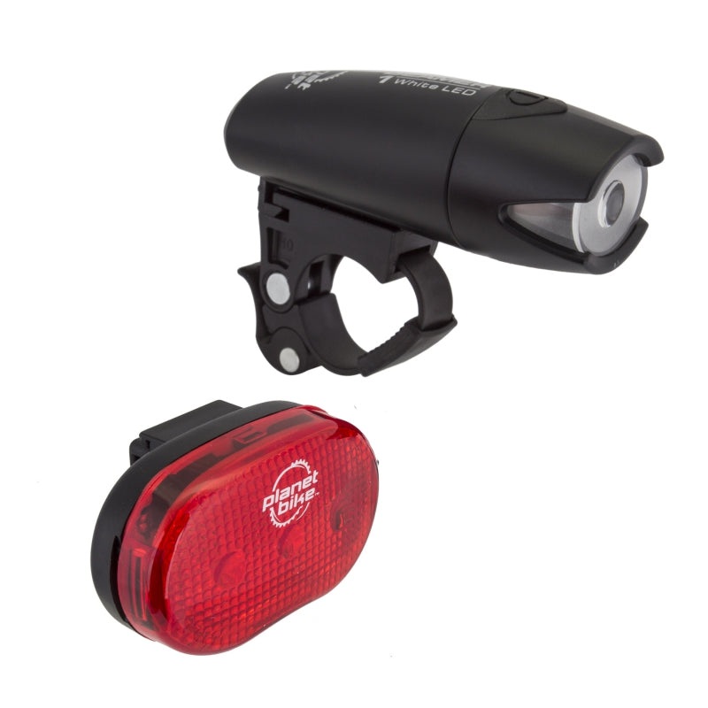 Planet Bike Beamer 1/Blinky 3 Headlight/Taillight Set – Black
