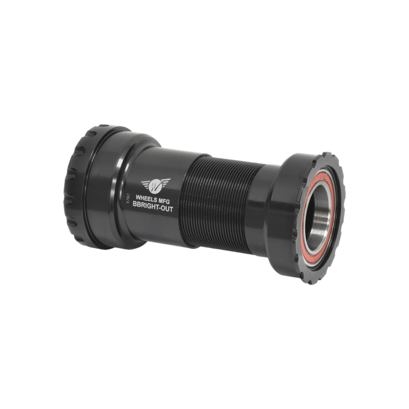 Wheels Manufacturing BBright to Shimano Bottom Bracket with Angular Contact Bearings Black Cups