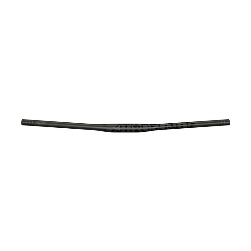 Truvativ ATMOS Carbon Flat bar, 31.8mm clamp, 760mm wide, 0mm Rise Matte Carbon with Gloss Black Logos A1