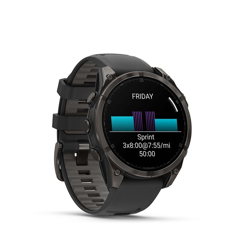 Garmin fenix 8 Smartwatch – 47mm AMOLED Sapphire Carbon Gray DLC Titanium BLK/Pebble Gray Silicone