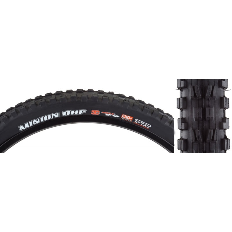 Maxxis Minion DHF Tire – 27.5 x 2.5 Tubeless Folding BLK 3C MaxxGrip EXO+ Wide Trail