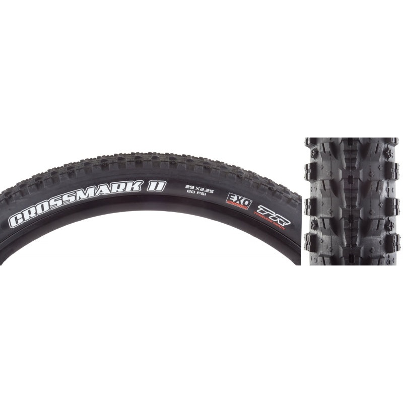 Maxxis Crossmark II Tire – 29 x 2.25 Folding Tubeless Black Dual EXO