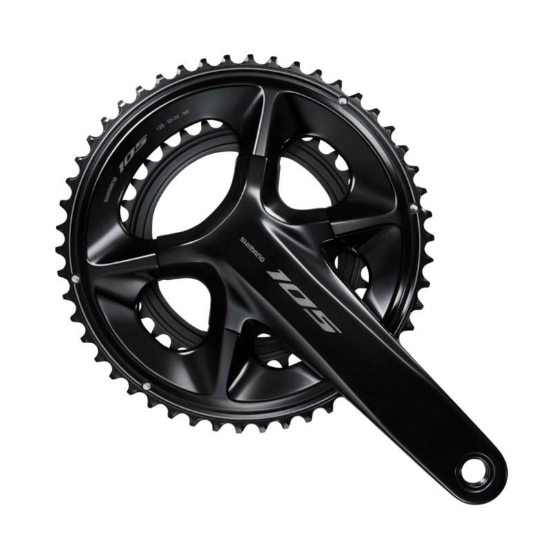 Shimano FC-R7100, 105, FOR REAR 12-SPEED, HOLLOWTECH 2, 165MM, 50-34T W/O CG, W/O BB PARTS, BLACK