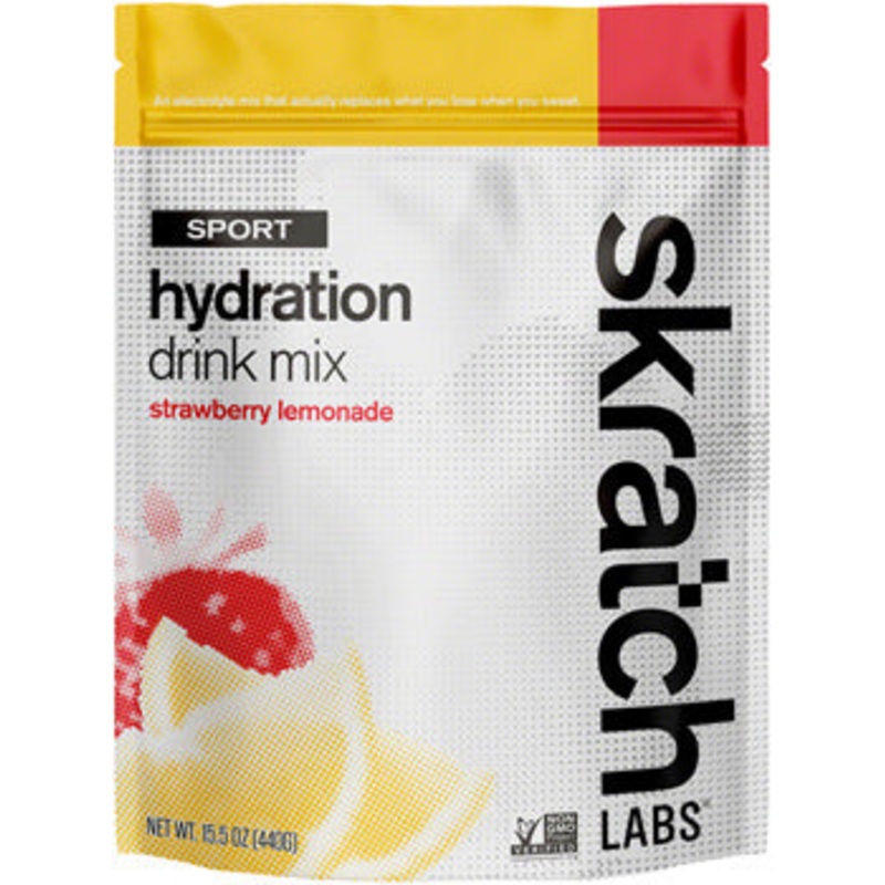 Skratch Labs Hydration Sport Drink Mix – Strawberry Lemonade, 20 -Serving Resealable Pouch