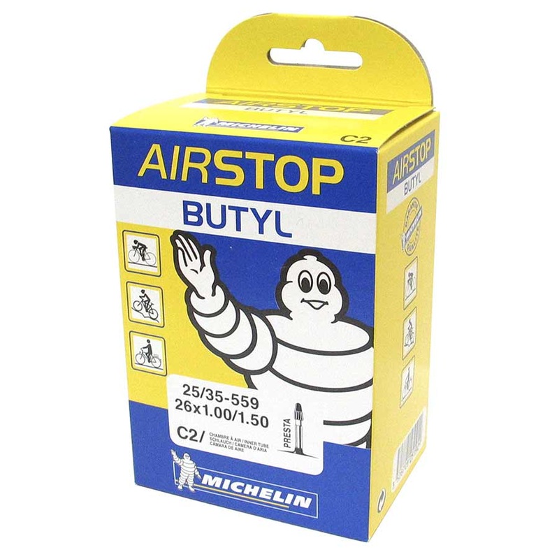 Michelin Airstop Butyl Tube Presta 52mm 700×18-25C