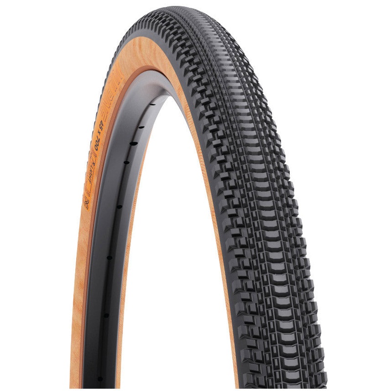 WTB Vulpine Tire – 700 x 45 TCS Tubeless Folding BLK/Tan Light/Fast Rolling Dual DNA SG