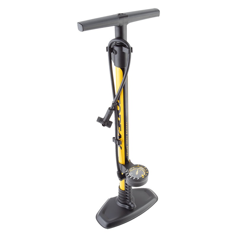Topeak JoeBlow Sport 2Stage Floor Pump – 160psi / 11bar 3 Gauge 2-Stage Switch Pressure Gauge TwinHead DX5 YLW/BLK