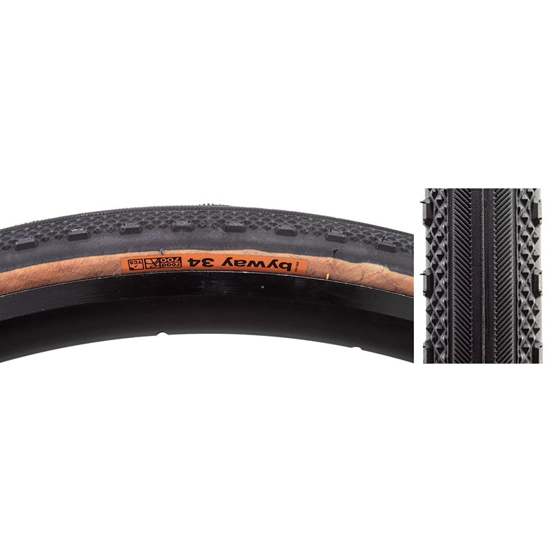 WTB Byway Road Tire 700x34C Folding Tubeless Ready Dual DNA Road TCS 60TPI Tanwall