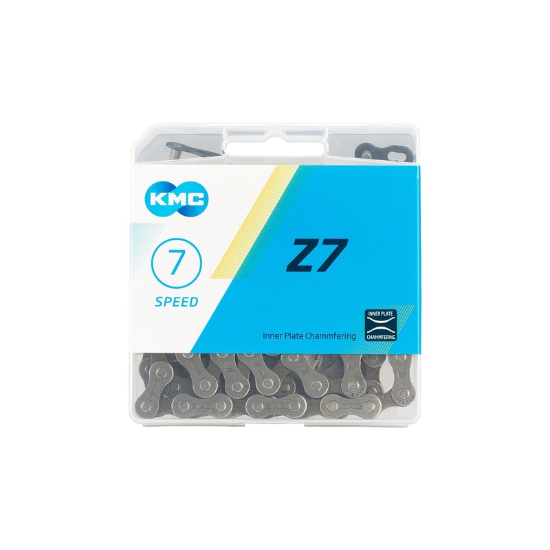 KMC Z7 Chain – 7-Speed 116 Links Gray/Brown