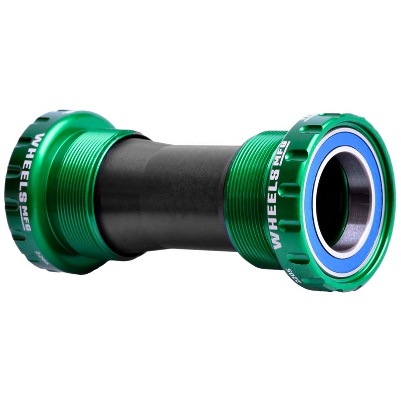 Wheels Manufacturing BSA Bottom Bracket – Shimano Hollowtech II Spindle ABEC 3 Green