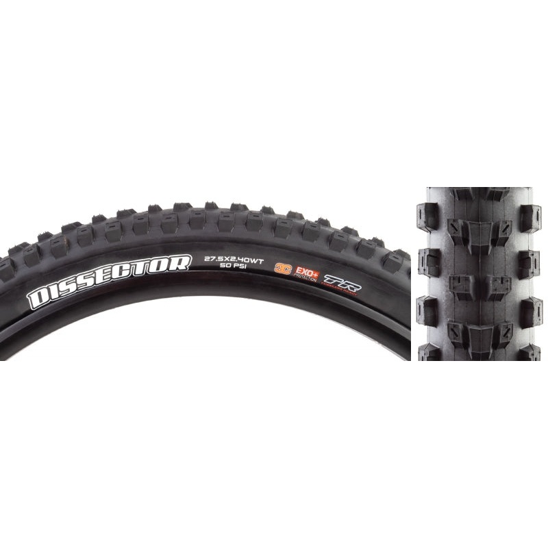 Maxxis Dissector Tire – 27.5 x 2.4 Tubeless Folding Black 3C Maxx Terra EXO+