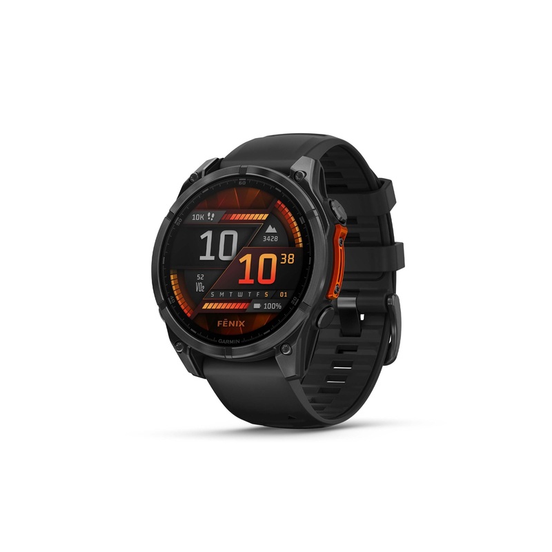 Garmin fenix 8 Smartwatch – 47mm AMOLED Slate Gray with Black Silicone Band