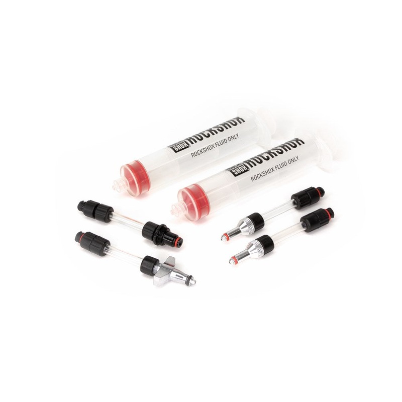 RockShox Universal Bleed Kit-Rockshox Universal Bleed Kit (Includes 2 Syringes 2 Standard Fittings Charger Fitting and Reverb Bleeding Edge Fitting). Replaces 00.4318.007.001