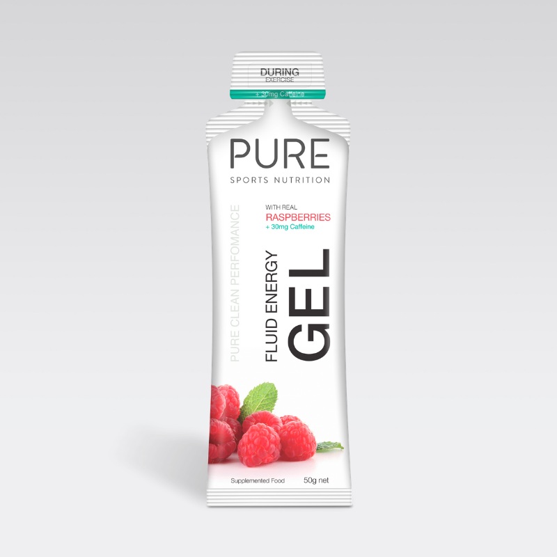 PURE Fluid Energy Gel 50g – Raspberry caffeine
