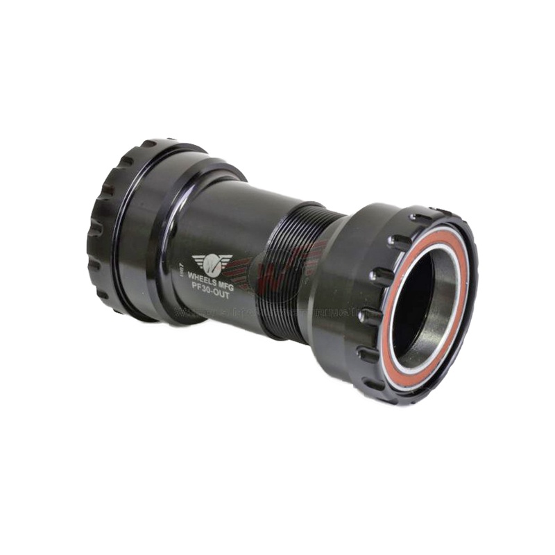 Wheels Manufacturing PF30 Outboard Bottom Bracket – For 30mm Spindle ABEC-5 Angular Contact Bearings PressFit Thread Together Blue