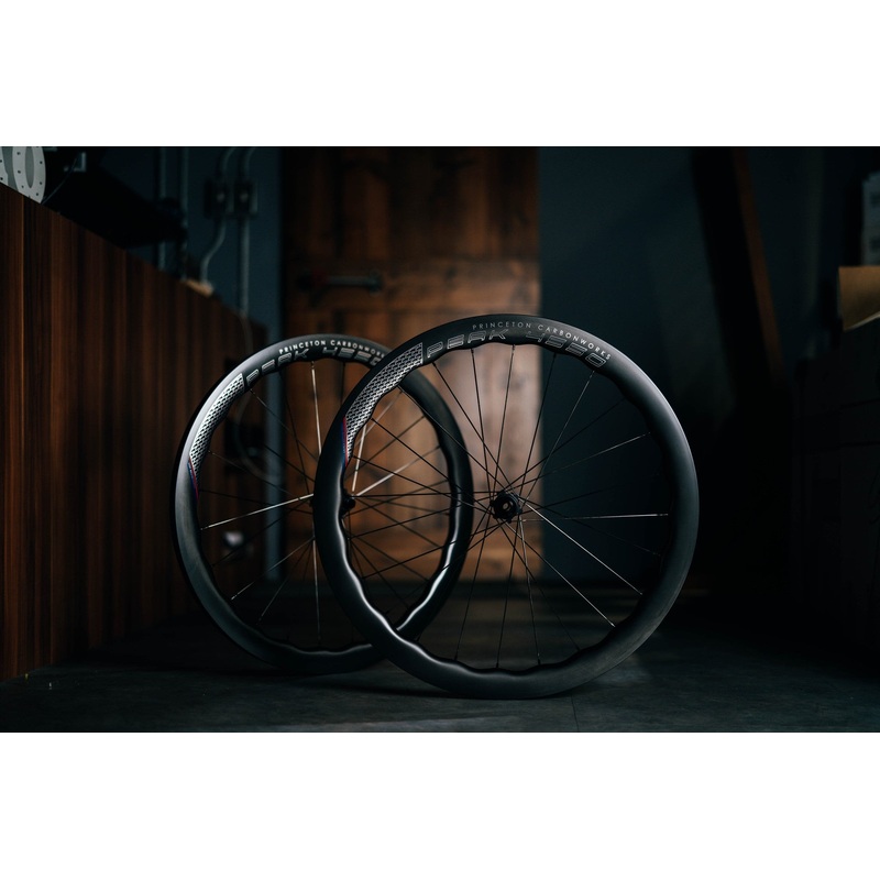 PRINCETON PEAK 4550 DISC Clincher CarbonTi SP FRONT+REAR 24H/24H 12×100/12×142 Black Hub Standard Bearings Road Wheelset Launch Edition