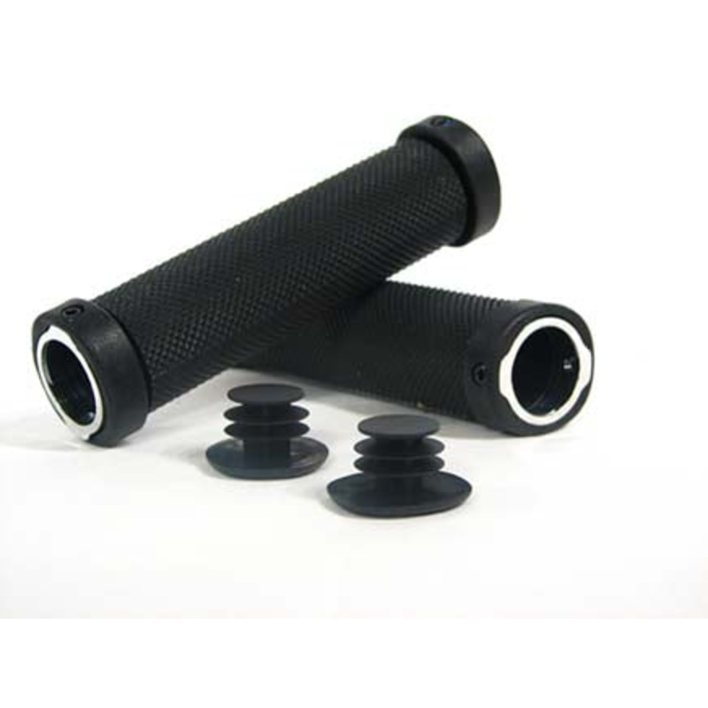 Velo – Lock-On File Pattern-GRIPS MTB BLACK BLACK FILE LOCK ON 130mm