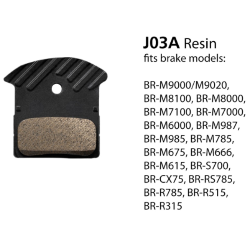 Shimano J03A Disc Brake Pads w/Fin Resin 1 Pair