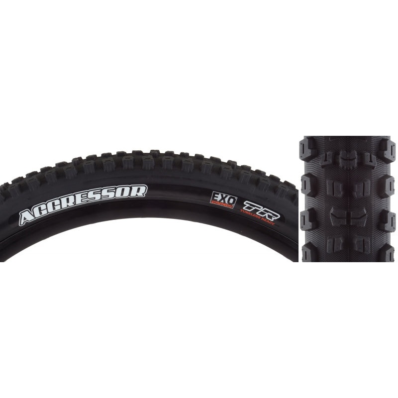 Maxxis Aggressor Tire – 27.5 x 2.5 Tubeless Folding BLK Dual EXO Wide Trail