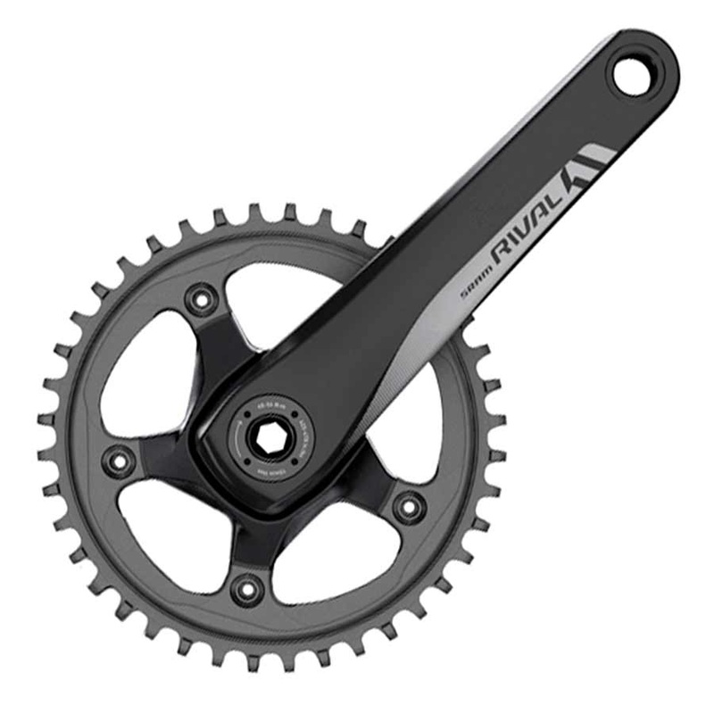 SRAM Rival 1 Crankset – 175mm 10/11-Speed 42t 110 BCD BB30/PF30 Spindle Interface BLK