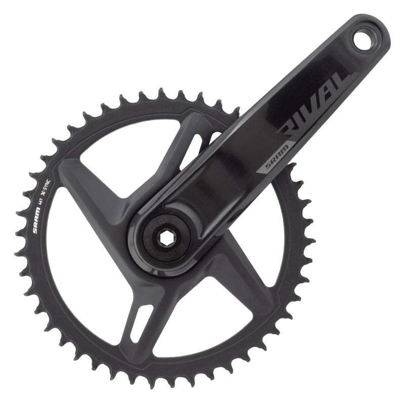 SRAM Rival 1 AXS Wide Crankset – 175mm 12-Speed 46t 8-Bolt Direct Mount DUB Spindle Interface BLK D1