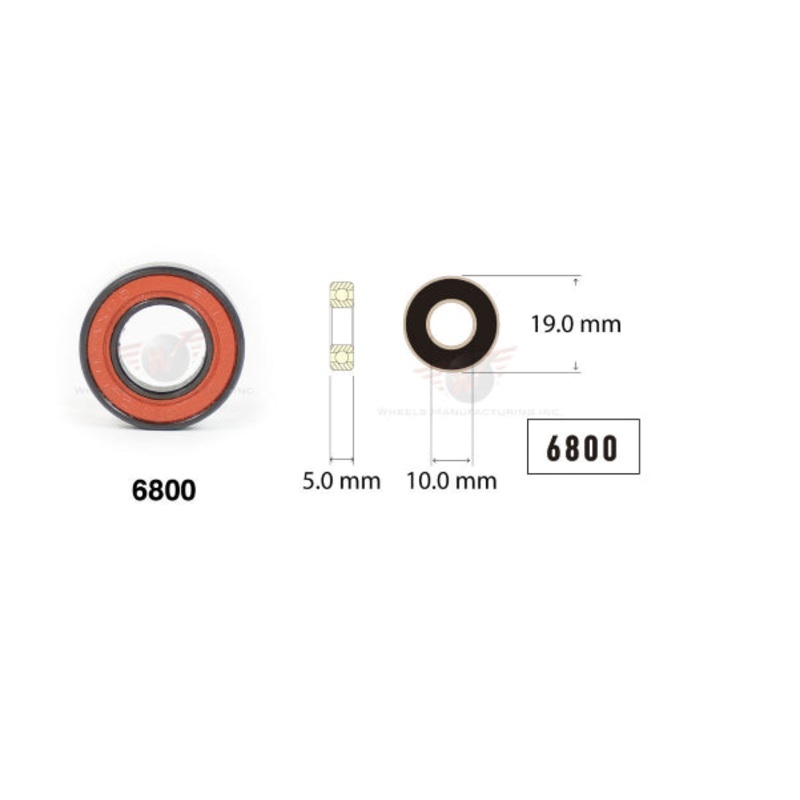 10X19X5 6800 MAX Suspension Sealed Bearing