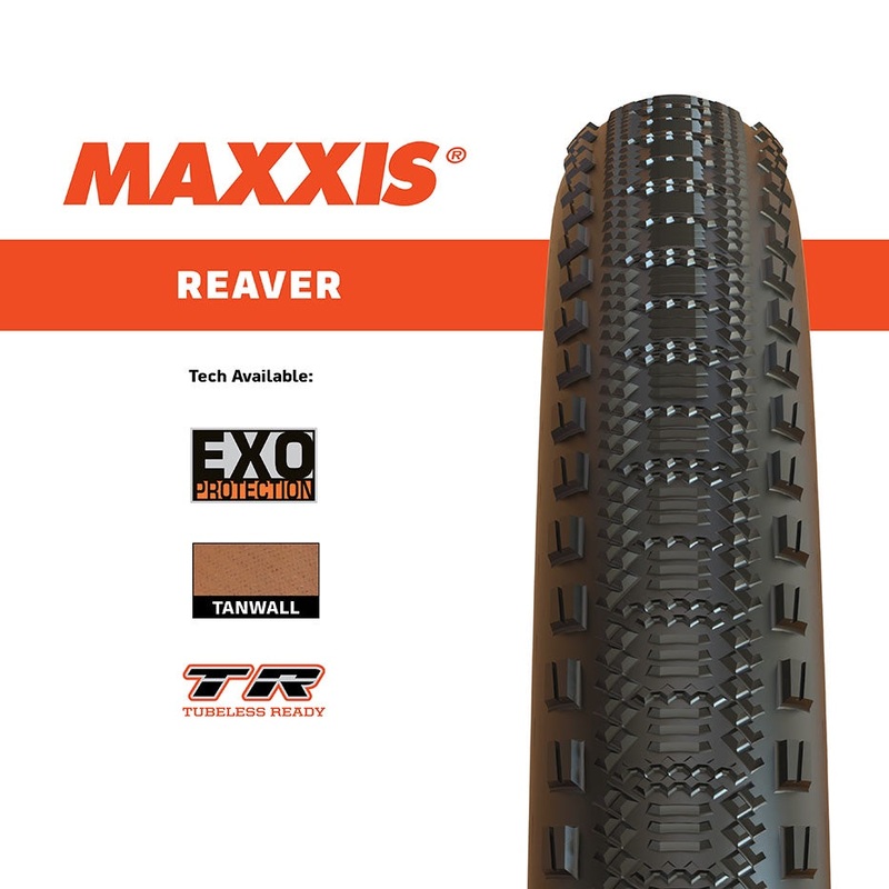 Maxxis – 700c Reaver-700×40 Exo/TR 120TPI Foldable & 700×40 Exo/TR/Tanwall 120TPI Foldable & 700×45  Exo/TR 120TPI Foldable & 700×45 Exo/TR/Tanwall 120TPI Foldable