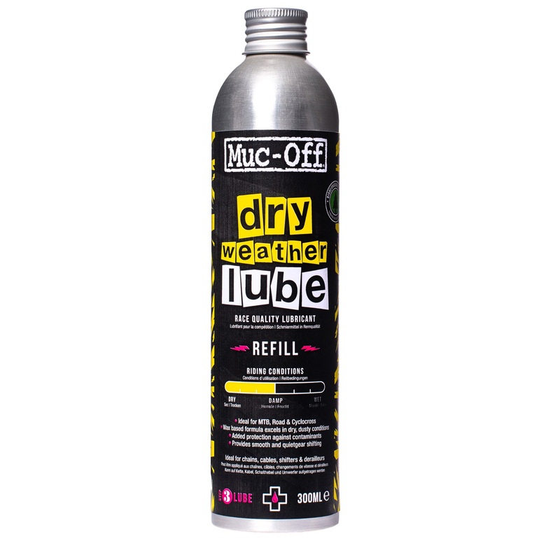 Muc-Off Bio Dry Bike Chain Lube – 300ml Aluminum Refill Bottle