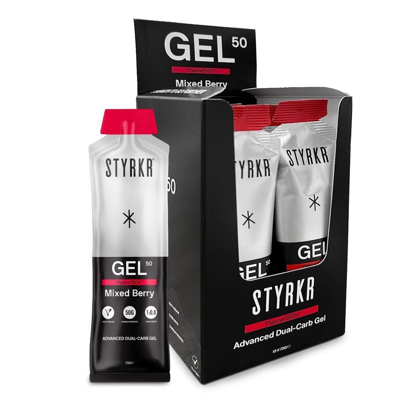 Styrkr Gel50 Mixed Berry Dual-Carb Energy Gel x 12 Box