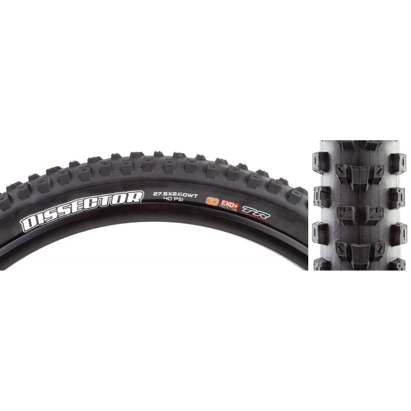 Maxxis Dissector Tire – 27.5 x 2.6 Tubeless Folding BLK 3C Maxx Terra EXO+ Wide Trail