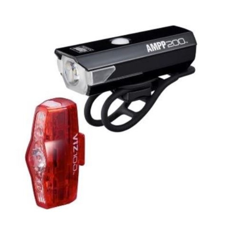 Cateye USB Light Set Ampp200 + Viz100