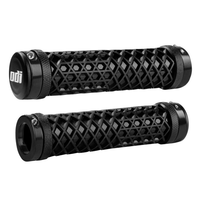 ODI X Vans MTB Lock On Grips-Black Grips Black Lock & Gum Rubber Grips White Checkered Lock