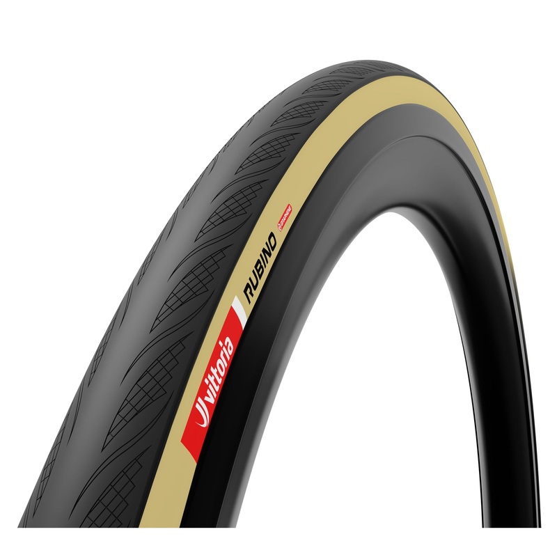 Vittoria Rubino V Tire – 700 x 32 Clincher Folding BLK/Tan 1C Graphene + Silica G2.0