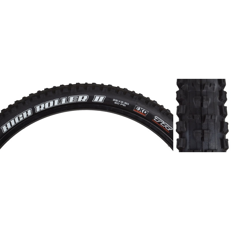 Maxxis High Roller II Tire 26”x2.30 Folding Tubeless Ready Dual EXO 60TPI Black
