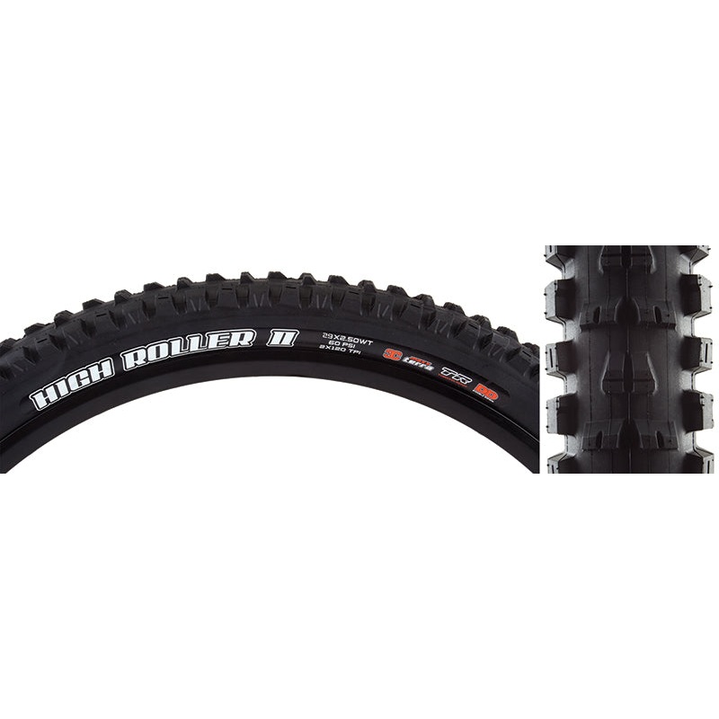 Maxxis High Roller II Tire 29”x2.50 Folding Tubeless Ready 3C Maxx Terra Double Down Wide Trail 120x2TPI Black
