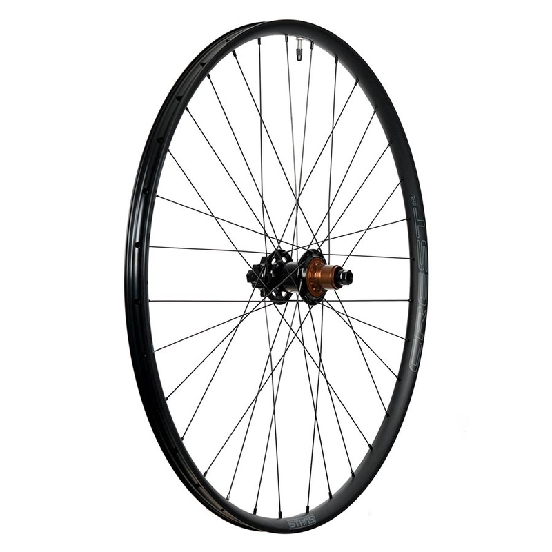 Stans No Tubes Crest MK4 Wheel Rear 27.5” / 584 Holes: 32 12mm TA 148mm Disc IS 6-bolt Shimano Micro Spline