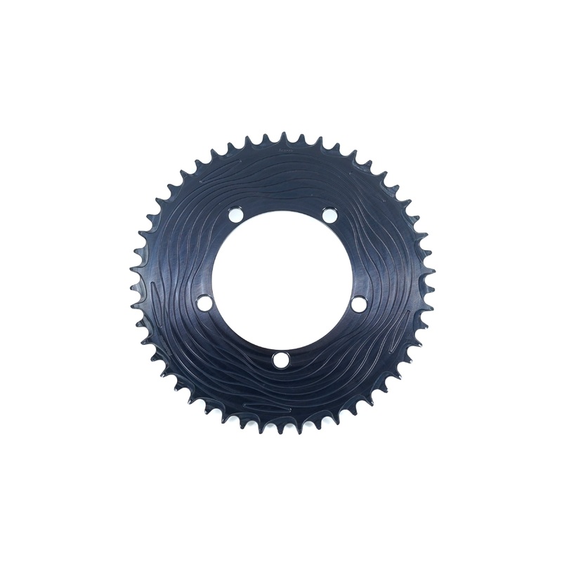 ALUGEAR 1x Aero Chainring for 110 BCD 5-Bolt Road/Gravel – Black
