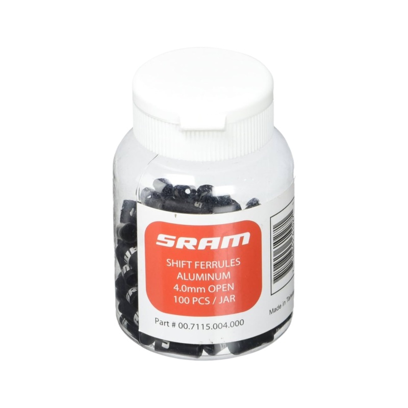 Sram Gear Ferrules 4.0mm SRAM Logo Black Quantity 100