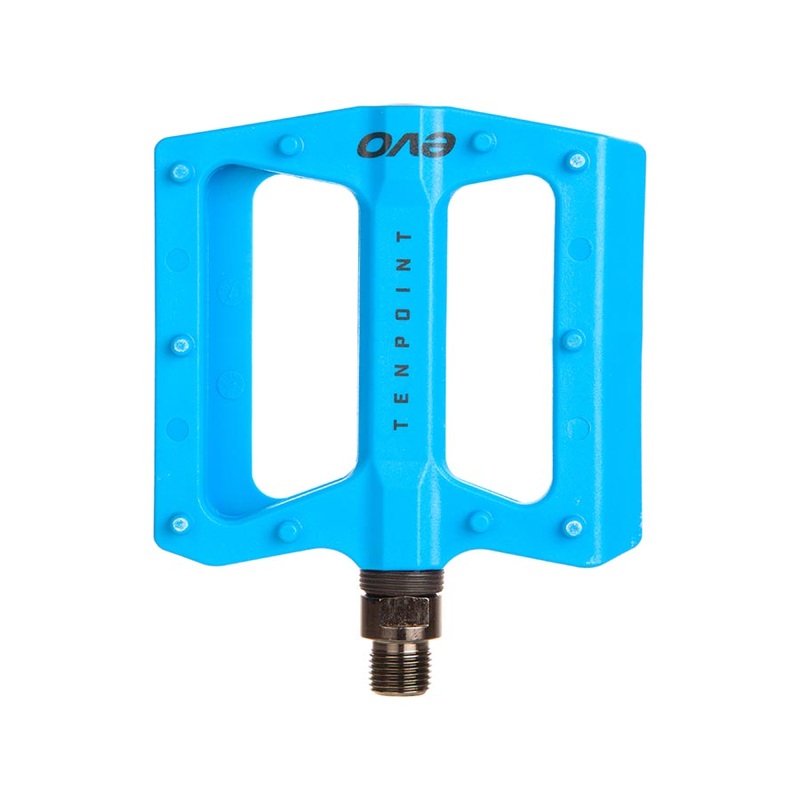EVO Tenpoint Platform Pedals Body: Nylon Spindle: Cr-Mo 9/16” Turquoise Pair