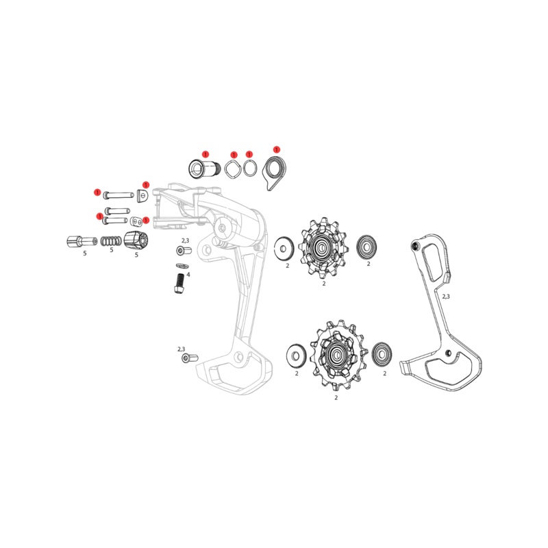 SRAM B-Bolt and Limit Screw Kit for Apex XPLR / Apex Eagle Rear Derailleur – D1