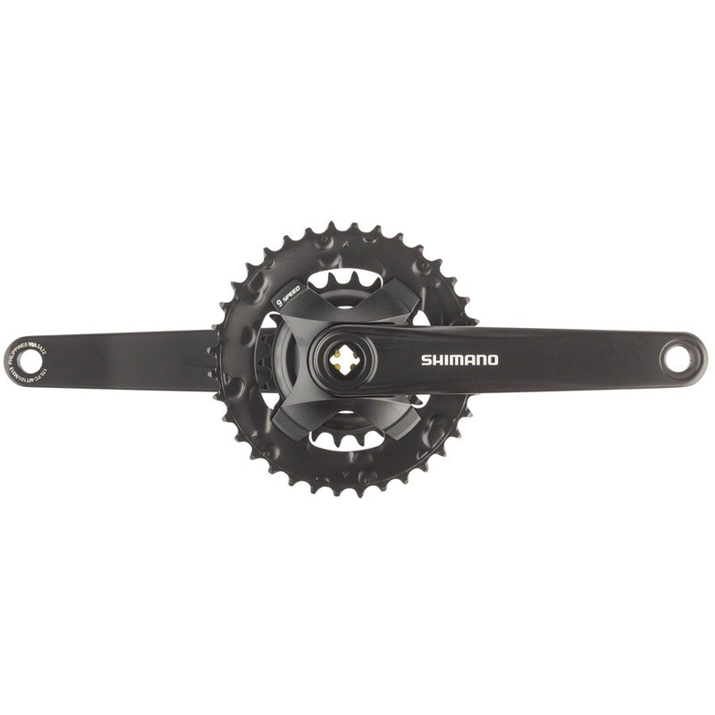 Shimano FC-MT101-B2 Crankset – 175mm, 9-Speed, 36/22t, Square Taper JIS Spindle Interface, 51.8mm Chainline, Black