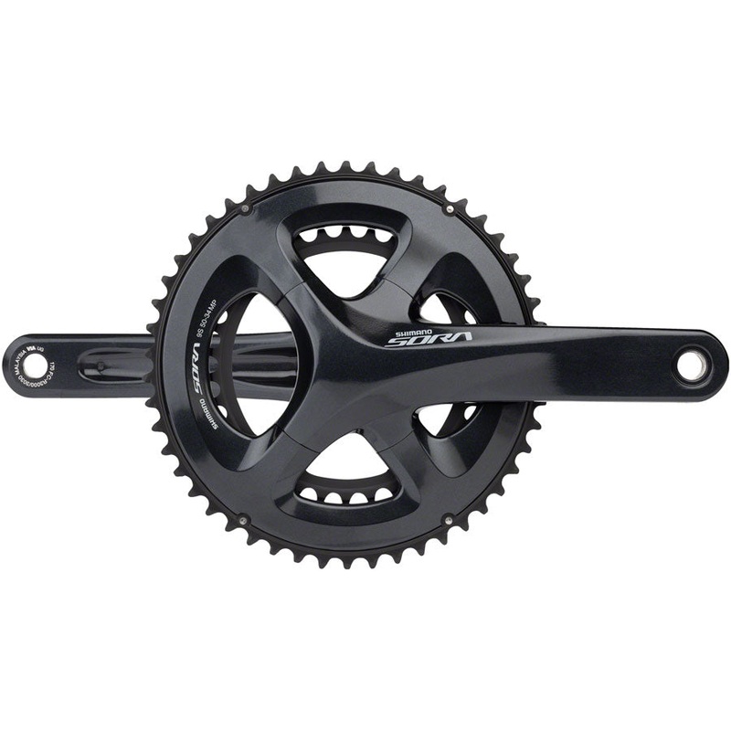 Shimano Sora FC-R3000 Crankset – 170mm, 9-Speed, 50/34t, 110 Asymmetric BCD, Hollowtech II Spindle Interface, Gray