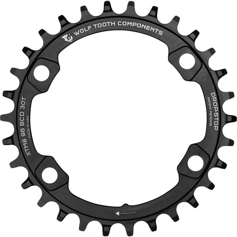 Wolf Tooth 96 Asymmetric BCD Chainring (4-Bolt, Drop-Stop/For Shimano XT M8000 and SLX M7000 Cranks)