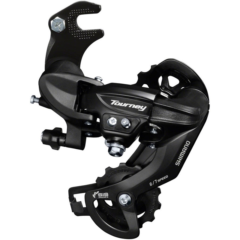 Shimano Tourney RD-TY300-SGS Rear Derailleur – 6,7 Speed, Long Cage, Black, Dropout Claw Hanger